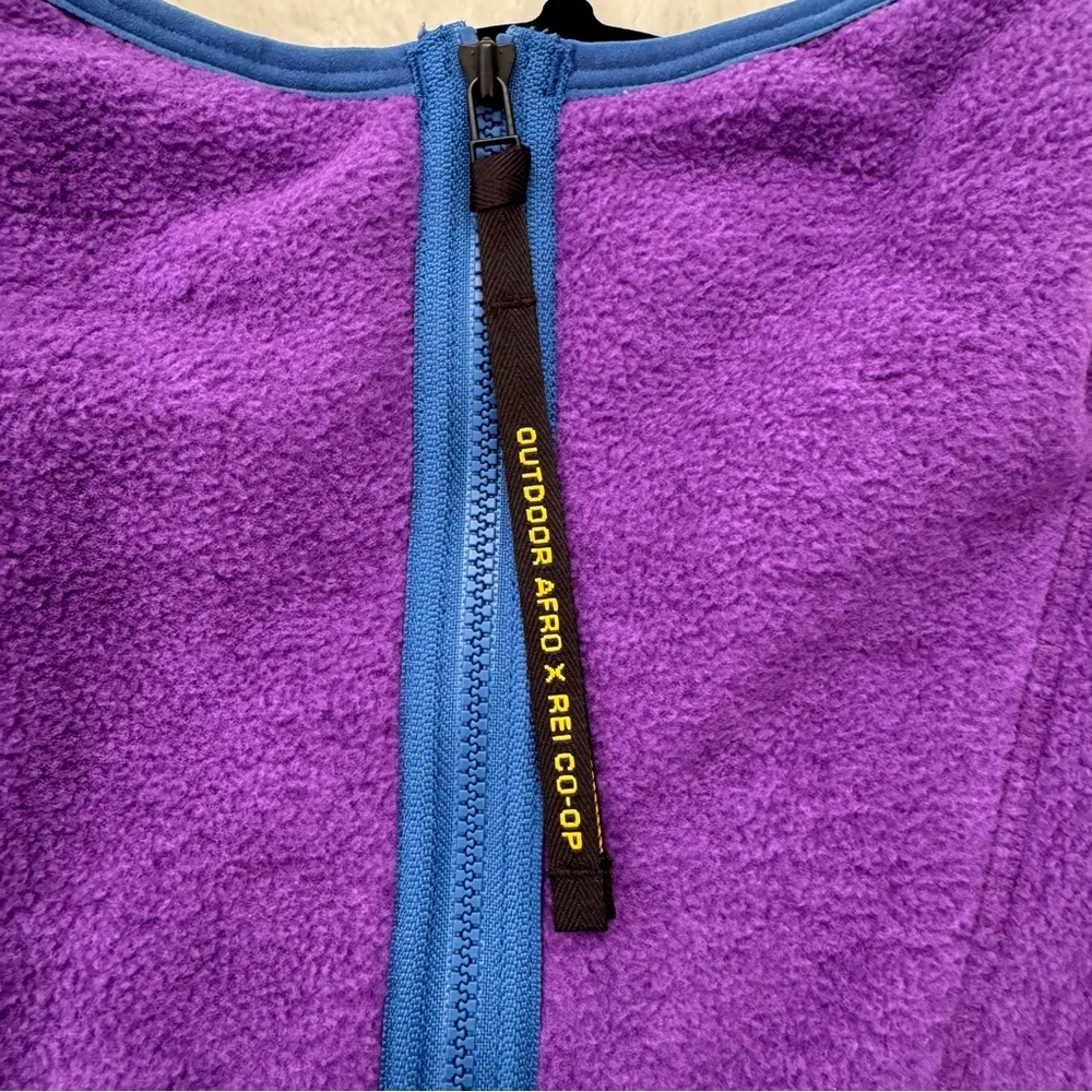 Outdoor Afro x REI‎ Co-Op Sweater Women's Large Purple Fleece Outdoor Athleisure - Picture 7 of 12